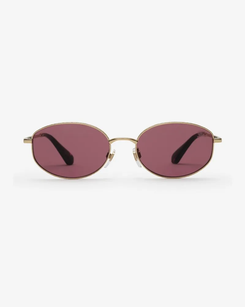 Burberry Ovale Sonnenbrille aus Metall in Check Light