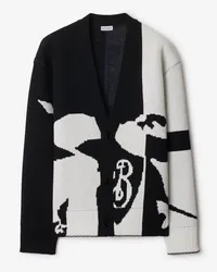 Burberry Woll-Cardigan mit EKD-Motiv Schwarz