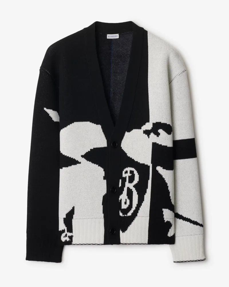 Burberry Woll-Cardigan mit EKD-Motiv Schwarz