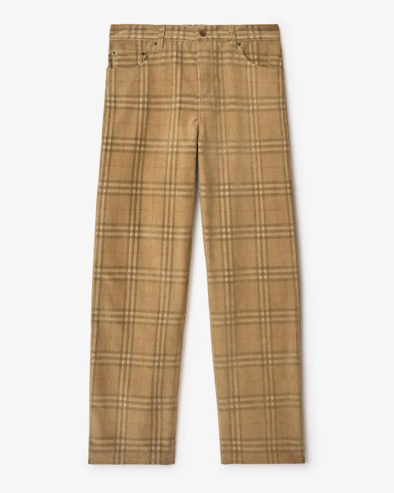 Burberry Cordhose in Check Sand