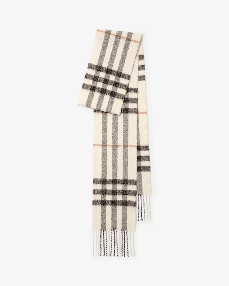 Burberry Schmaler Kaschmirschal in schimmerndem Check Pebble