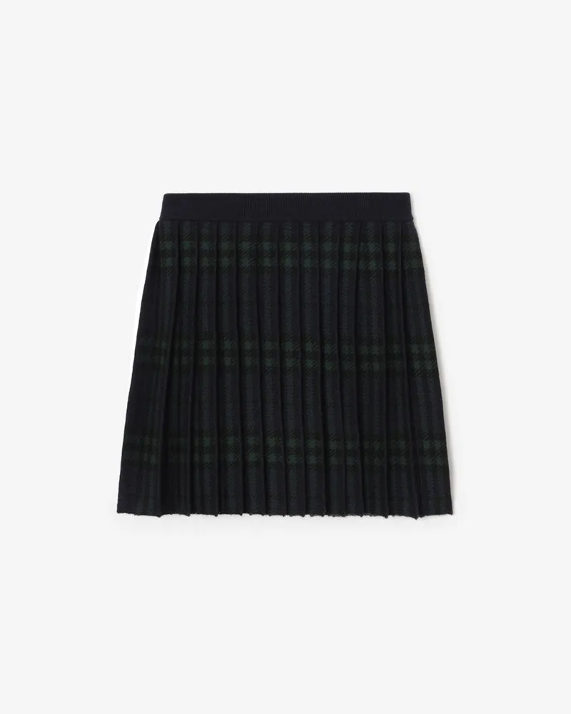 Burberry Faltenrock aus Wolle in Check , Size Dark