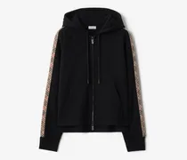 Baumwoll-Kapuzenjacke mit Check-Besatz , Size