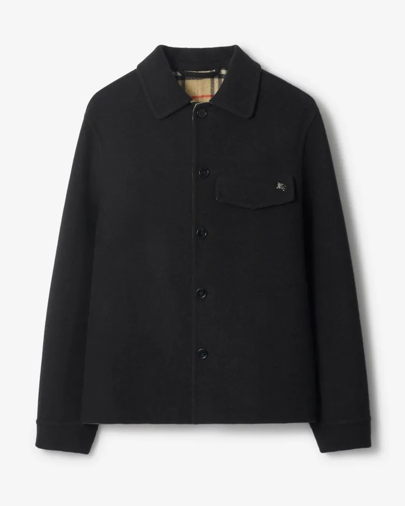 Burberry Hemdjacke aus Wolle Schwarz