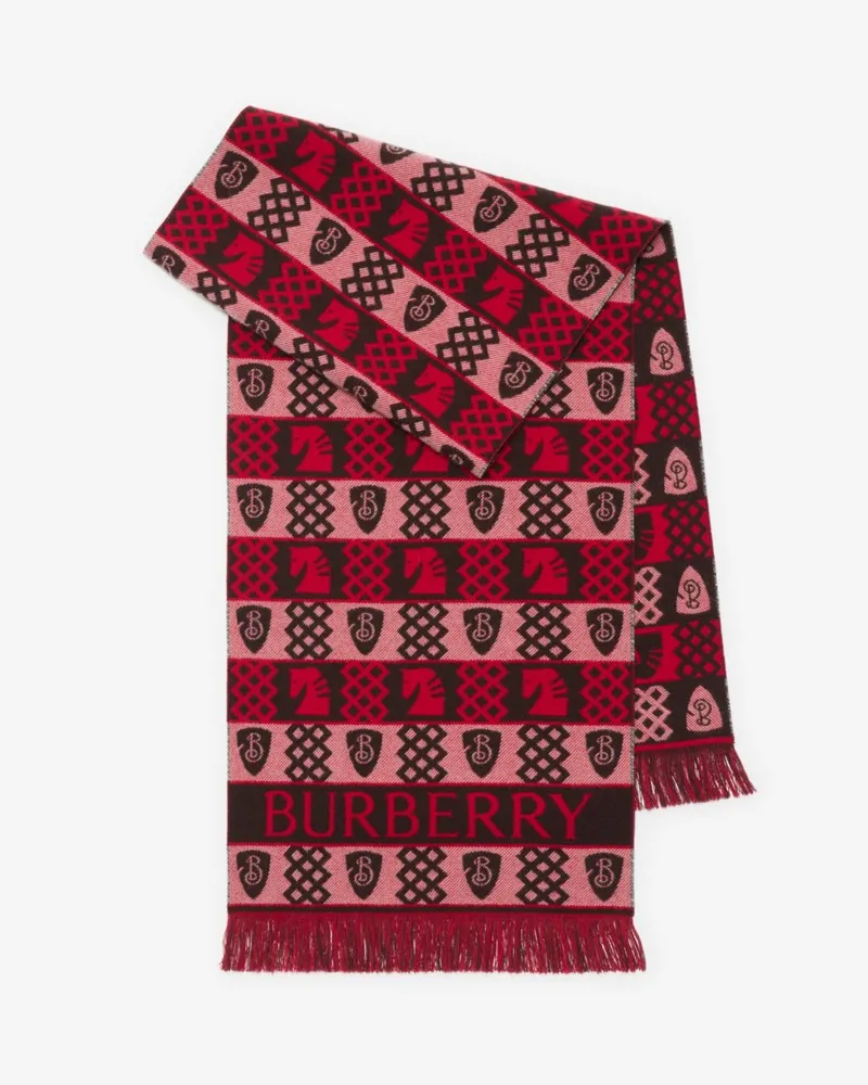 Burberry Wollschal mit Fair Isle-Schachmotiv Post-rot