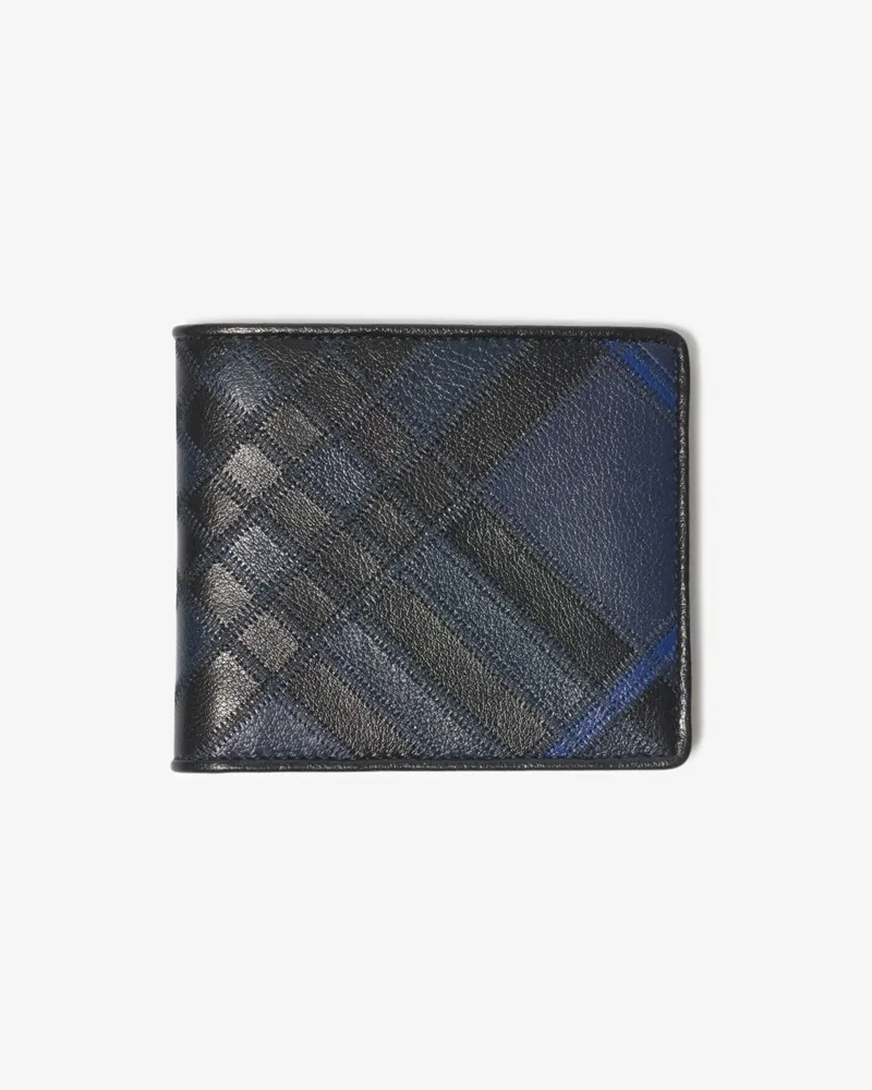 Burberry Faltbrieftasche in Intarsien-Check Storm-blau