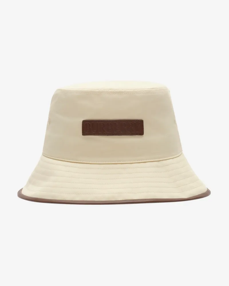 Burberry Gabardine-Fischerhut mit Logo Calico-beige