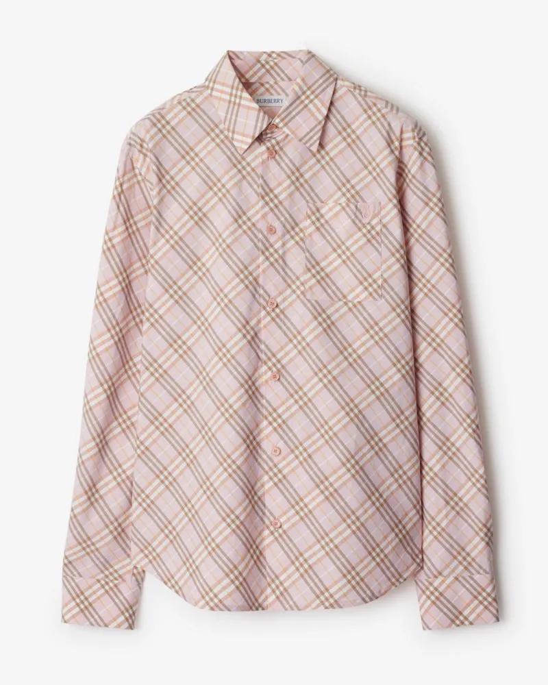 Burberry Klassisches Baumwollhemd in Check , Size Floss