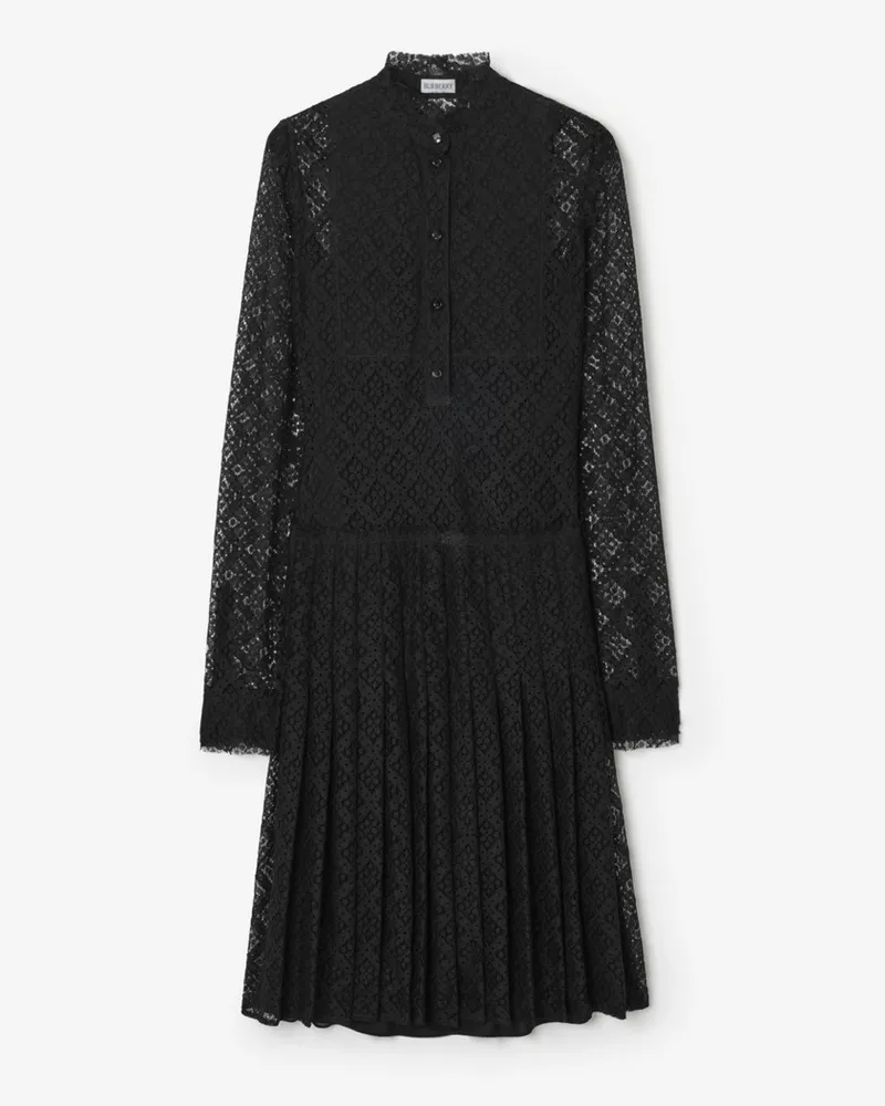 Burberry Spitzenkleid in Check , Size Black