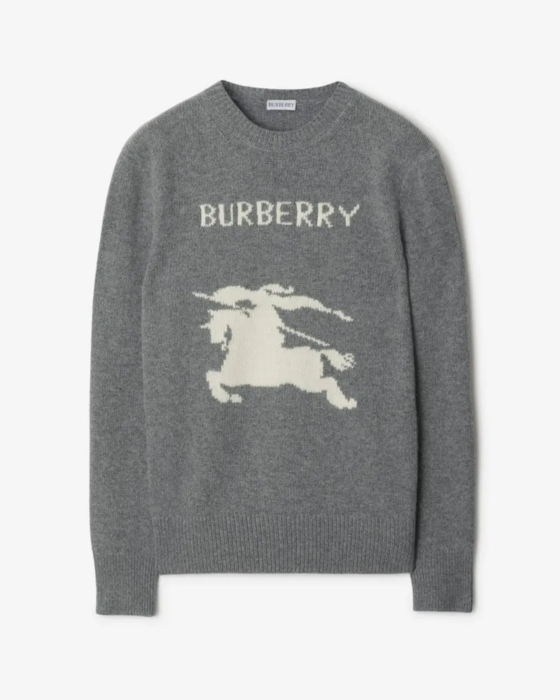 Burberry Woll-Kaschmir-Pullover mit EKD-Motiv , Size Grau