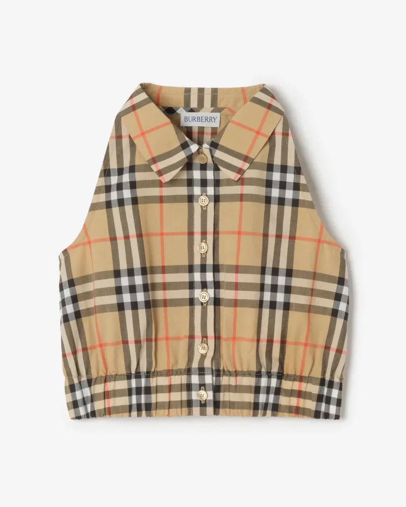 Burberry Baumwollhemd in Check , Size Sand-beige