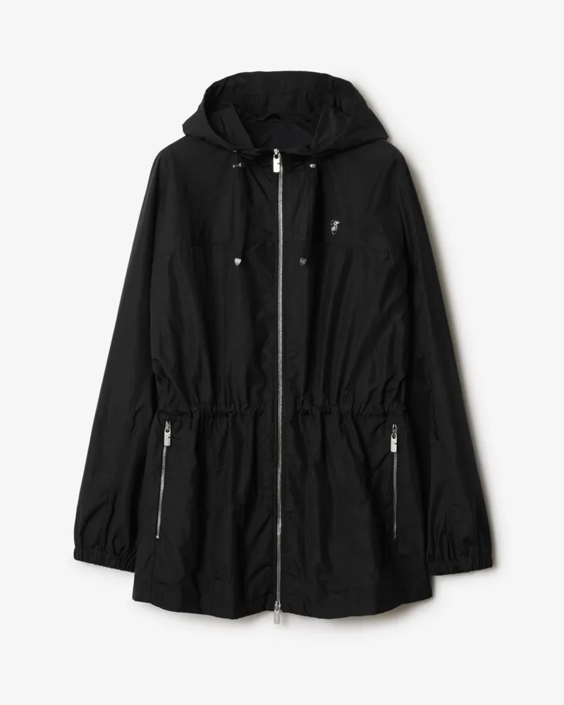 Burberry Kurzer Nylon-Baumwoll-Parka Schwarz