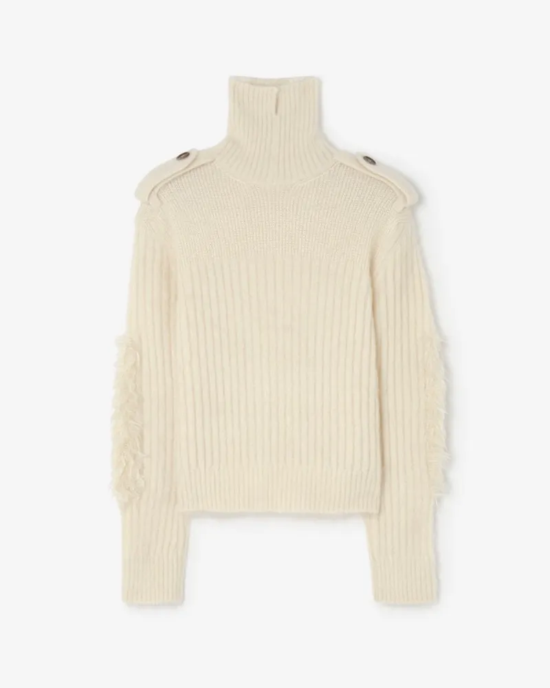 Burberry Mohair-Wollmischpullover Ecru