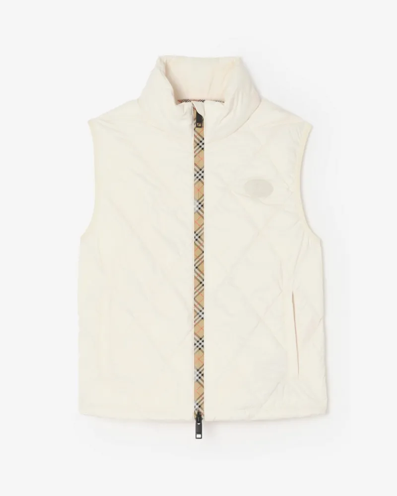 Burberry Packbare Nylonsteppweste „Cheswick“ , Size Tundra-weiß