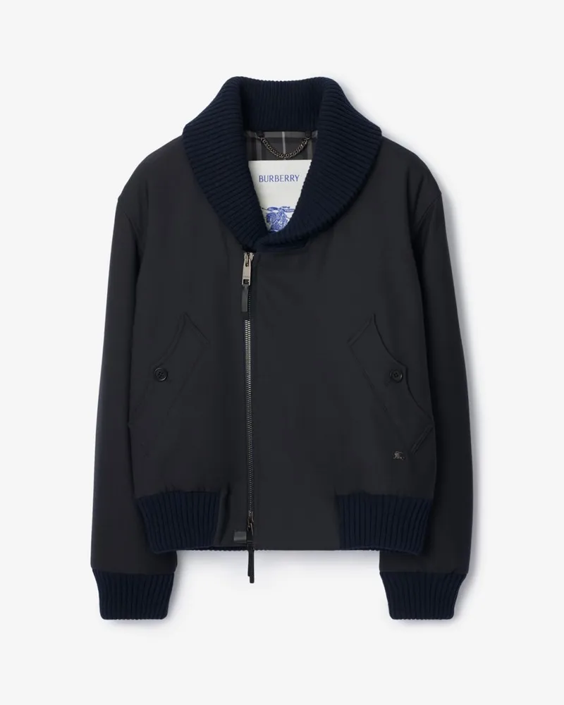 Burberry Wollmisch-Bomberjacke Marineblau
