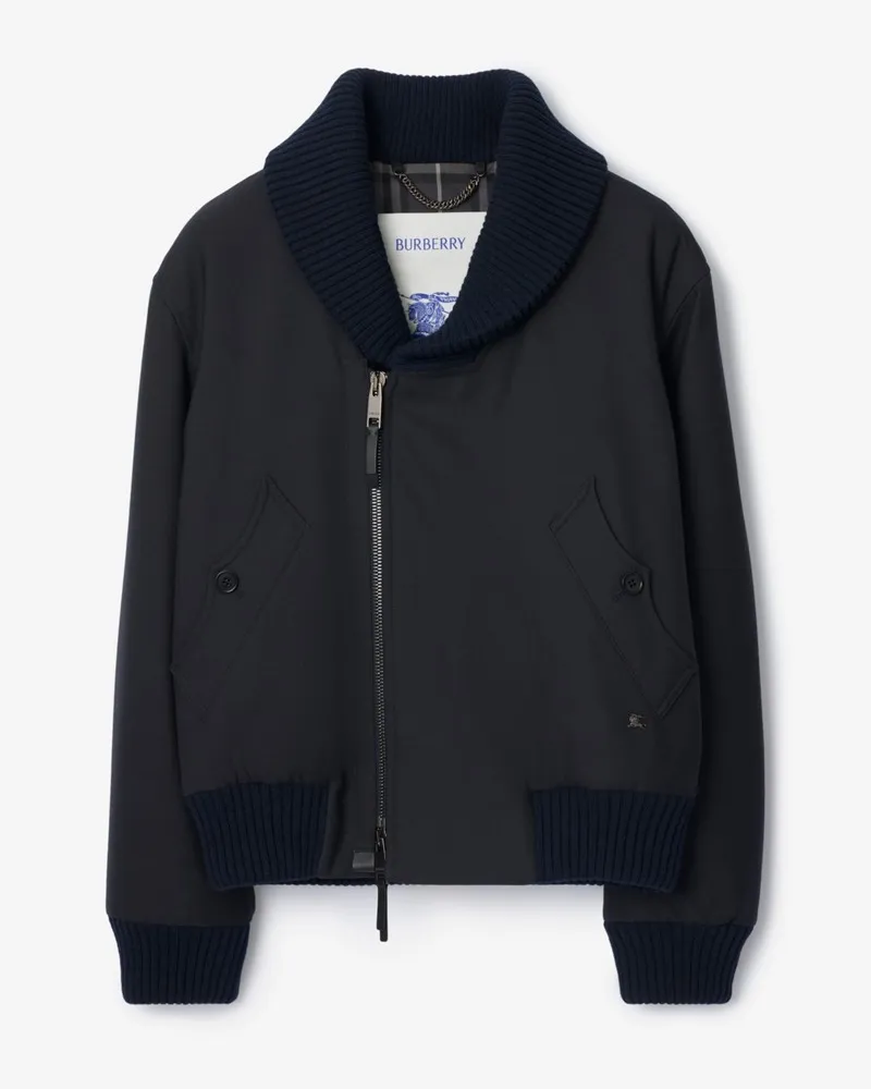 Burberry Wollmisch-Bomberjacke , Size Marineblau