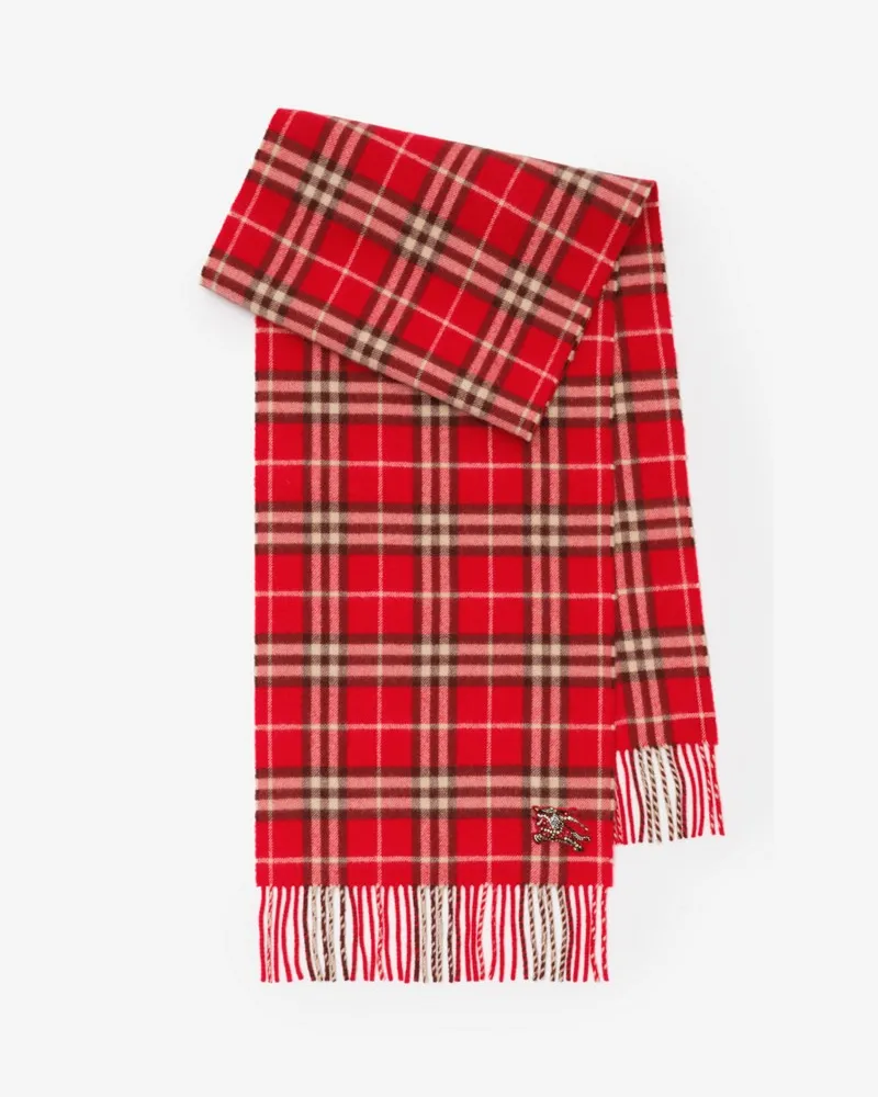 Burberry Kaschmirschal in Check Crayon-rot