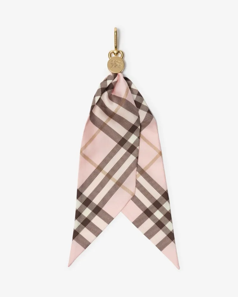Burberry Schalanhänger aus Seide in Check Pink