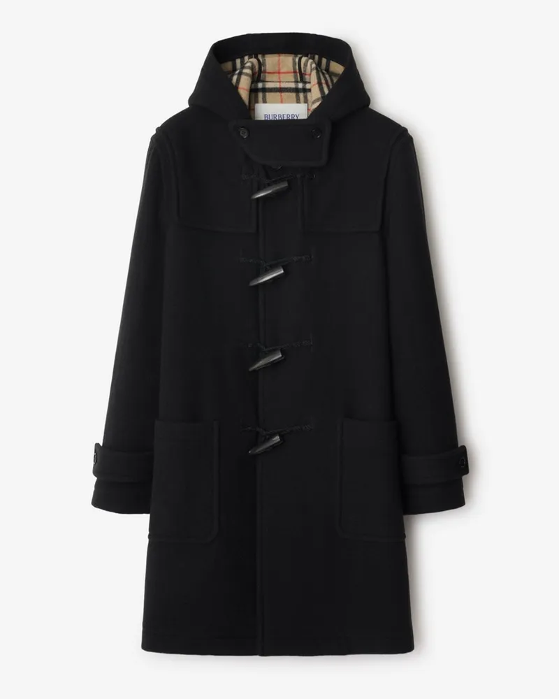 Burberry Dufflecoat aus Wolle Schwarz