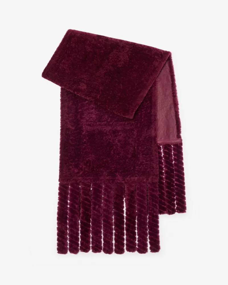 Burberry Lammfellschal Ruby-rot