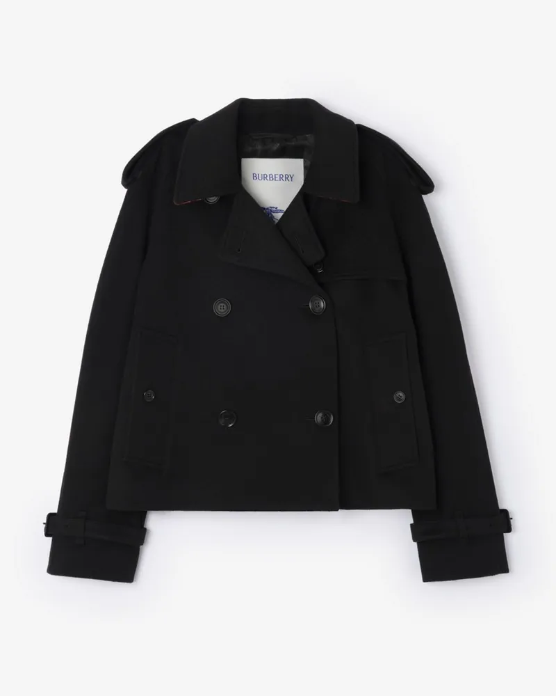 Burberry Cropped-Trenchjacke „Mayfair“ aus Kaschmir , Size Schwarz