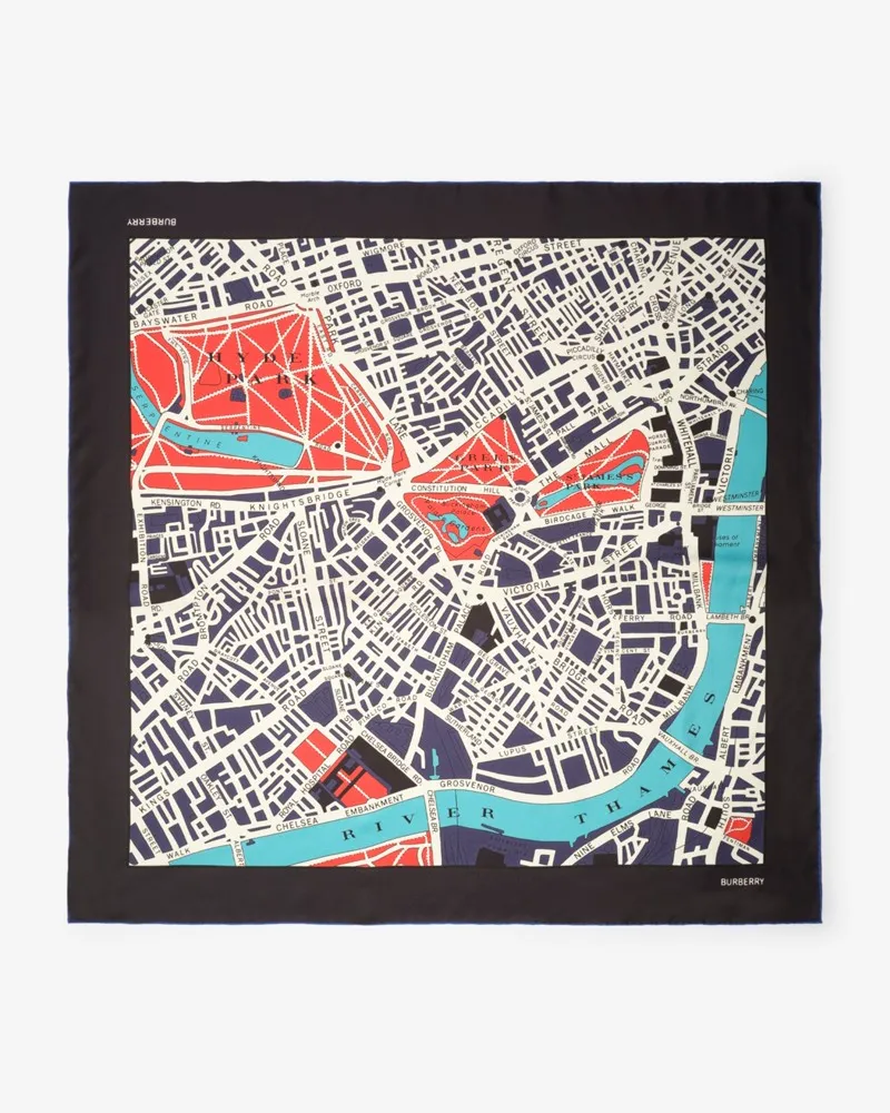 Burberry Seidenschal mit Stadtplan von London Iris