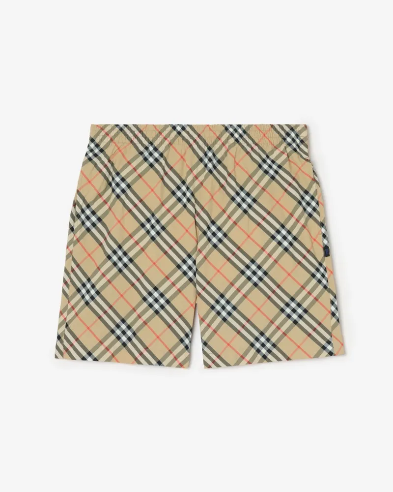 Burberry Schwimmshorts in Check , Size Sand-beige