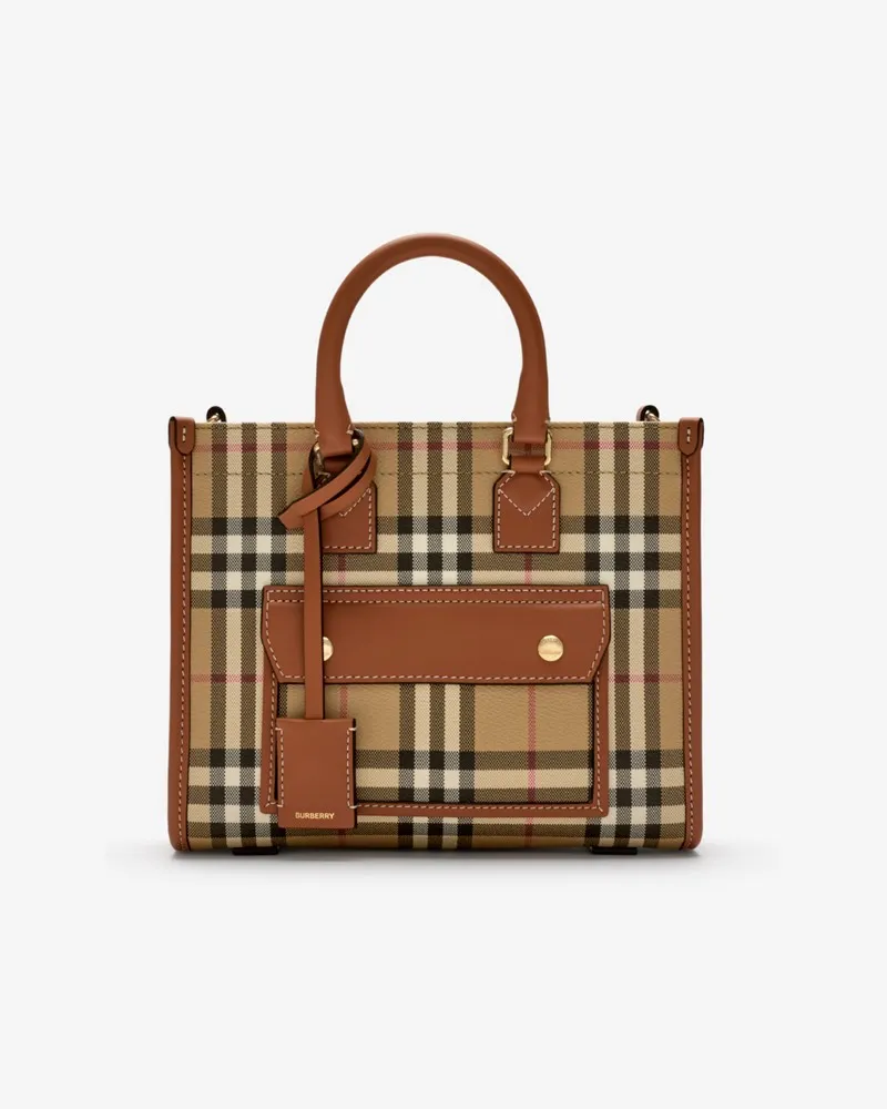 Burberry Henkeltasche „Freya“ im Kleinformat Vintage-beige