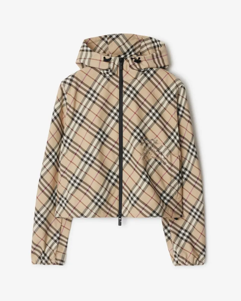 Burberry Jacke in Check Alabasterfarben