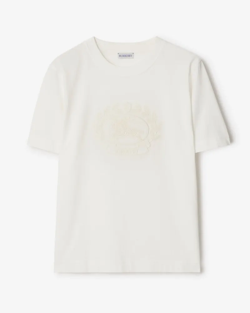 Burberry Baumwoll-T-Shirt mit EKD-Motiv Chalk-weiß