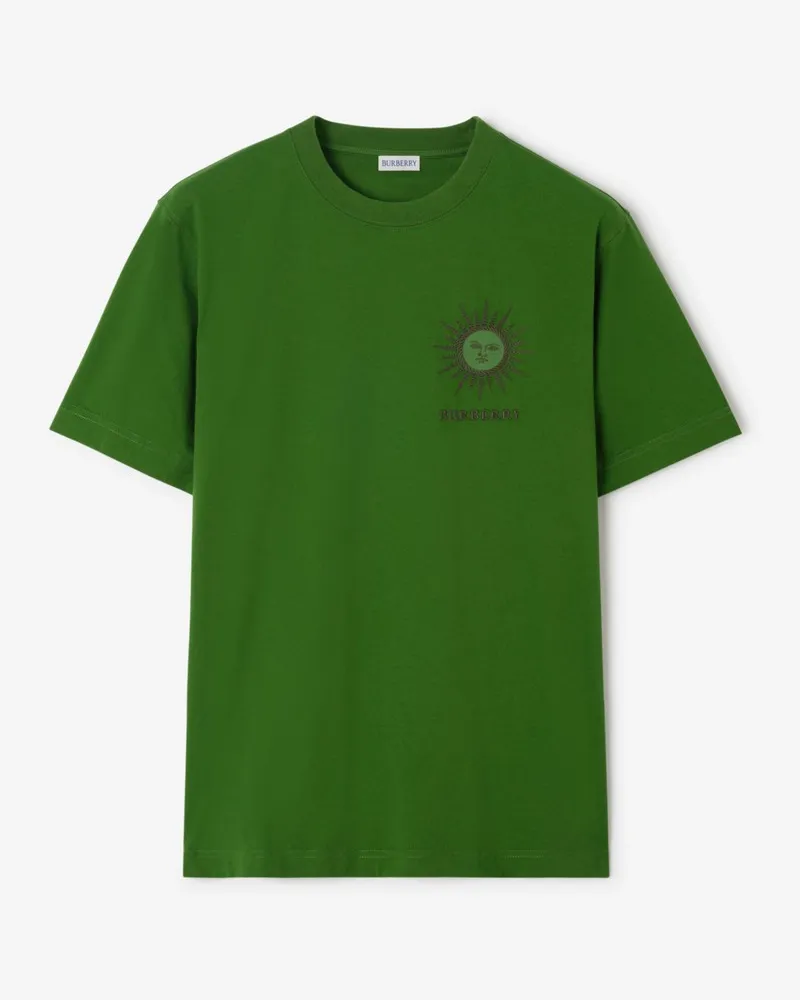 Burberry Baumwoll-T-Shirt mit Sonnenmotiv Samphire-grün
