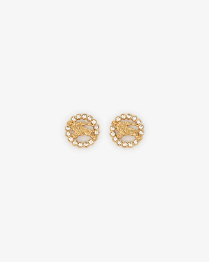 Burberry Ohrstecker mit Knight in Pavé-Fassung Gold