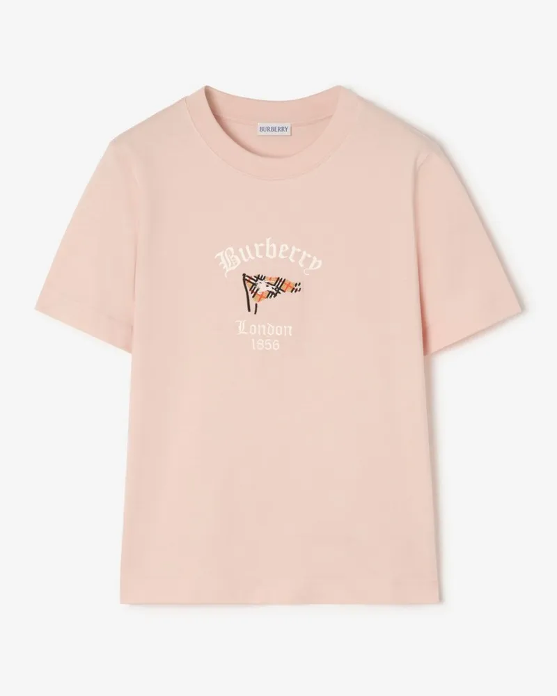 Burberry Baumwoll-T-Shirt mit Flagge in Check Compact