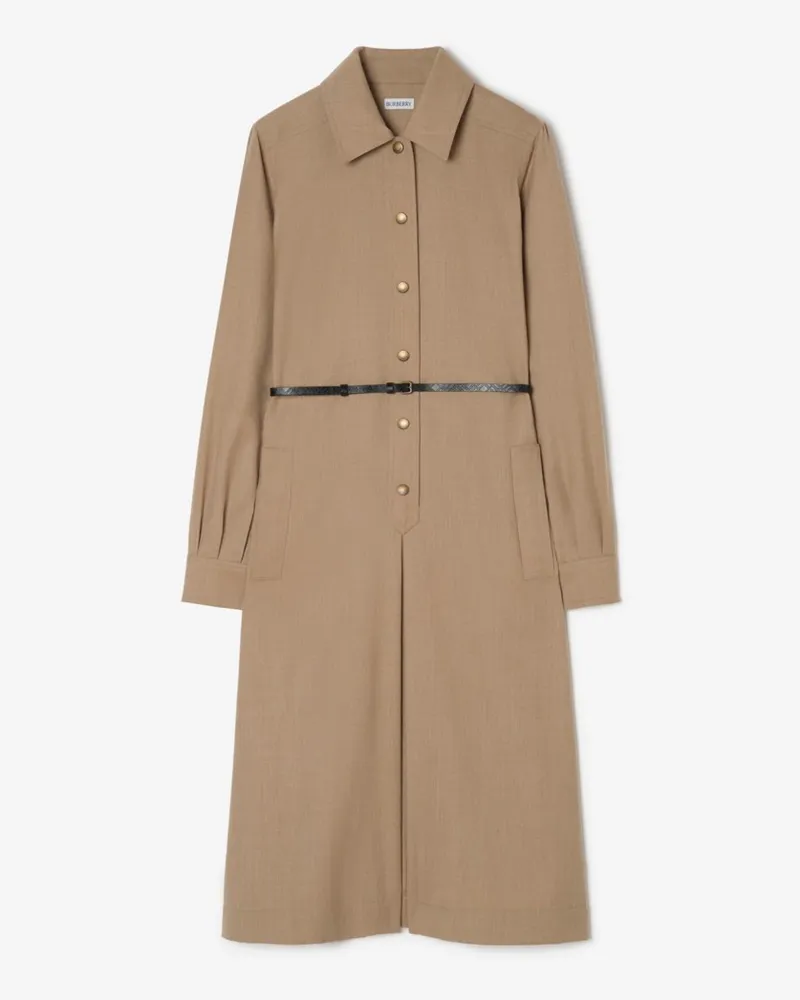 Burberry Hemdkleid aus Wolle , Size Beige