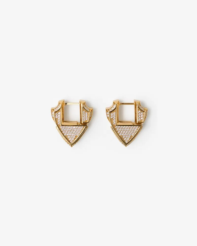 Burberry Kleine Ohrringe „Shield“ mit Pavé-Fassung Gold