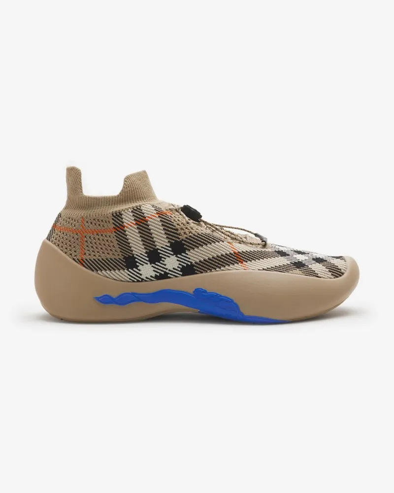 Burberry Gestrickte Sneaker „Neptune“ in Check , Size Sand-beige