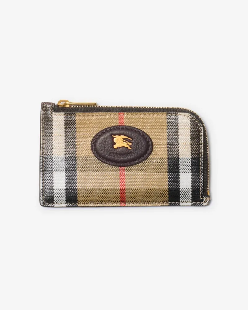 Burberry Kartenetui „Highland“ mit Reißverschluss Sand-beige