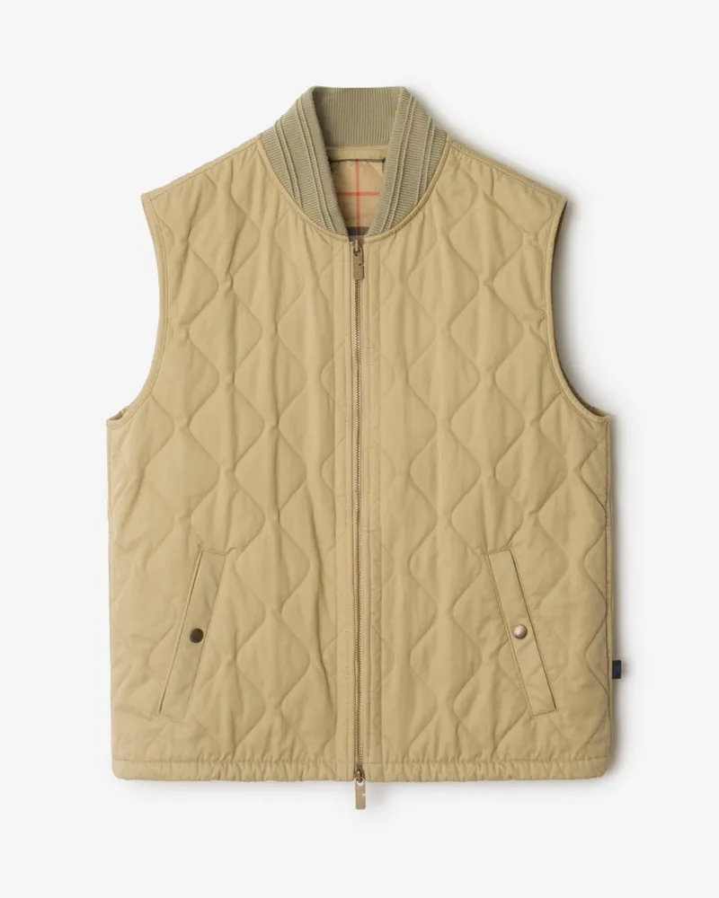 Burberry Steppweste aus Gabardine Hamper-beige