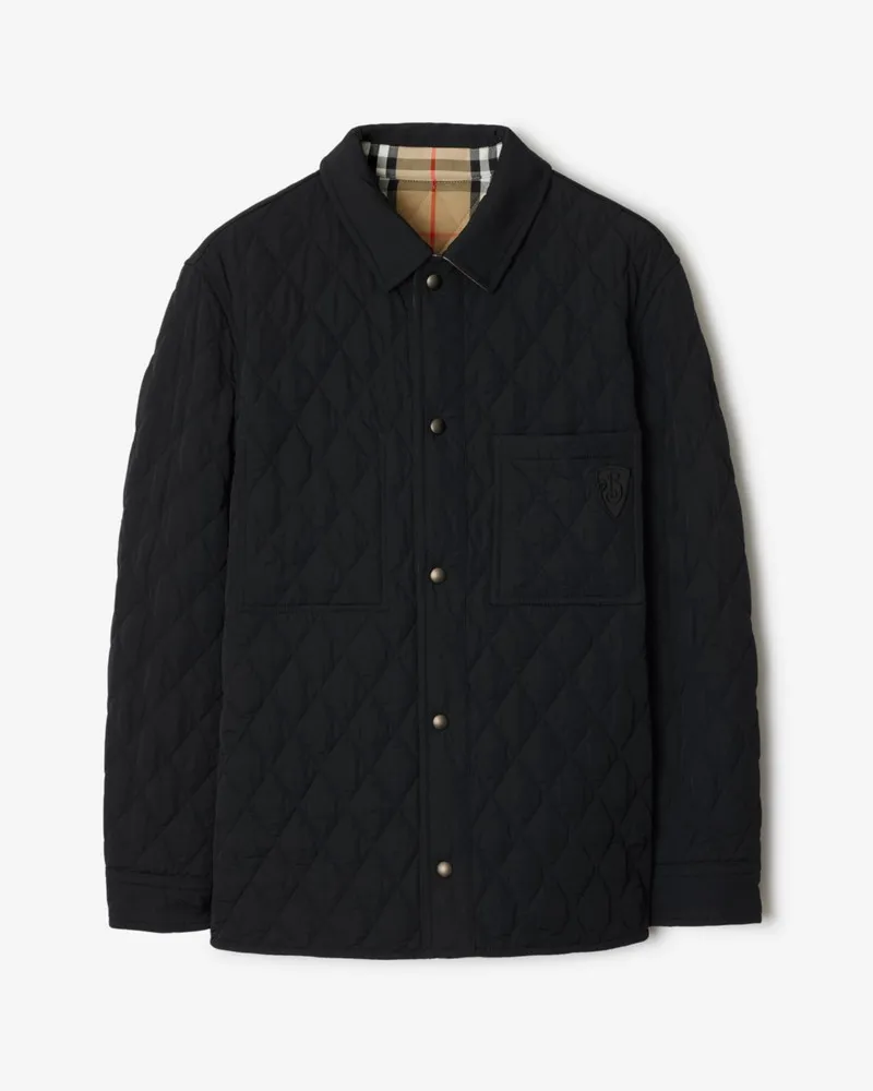 Burberry Wendbare Stepp-Hemdjacke aus Nylon Schwarz
