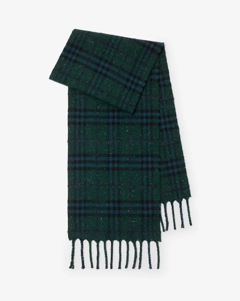 Burberry Kaschmirmisch-Schal in Check Dunkelgrün