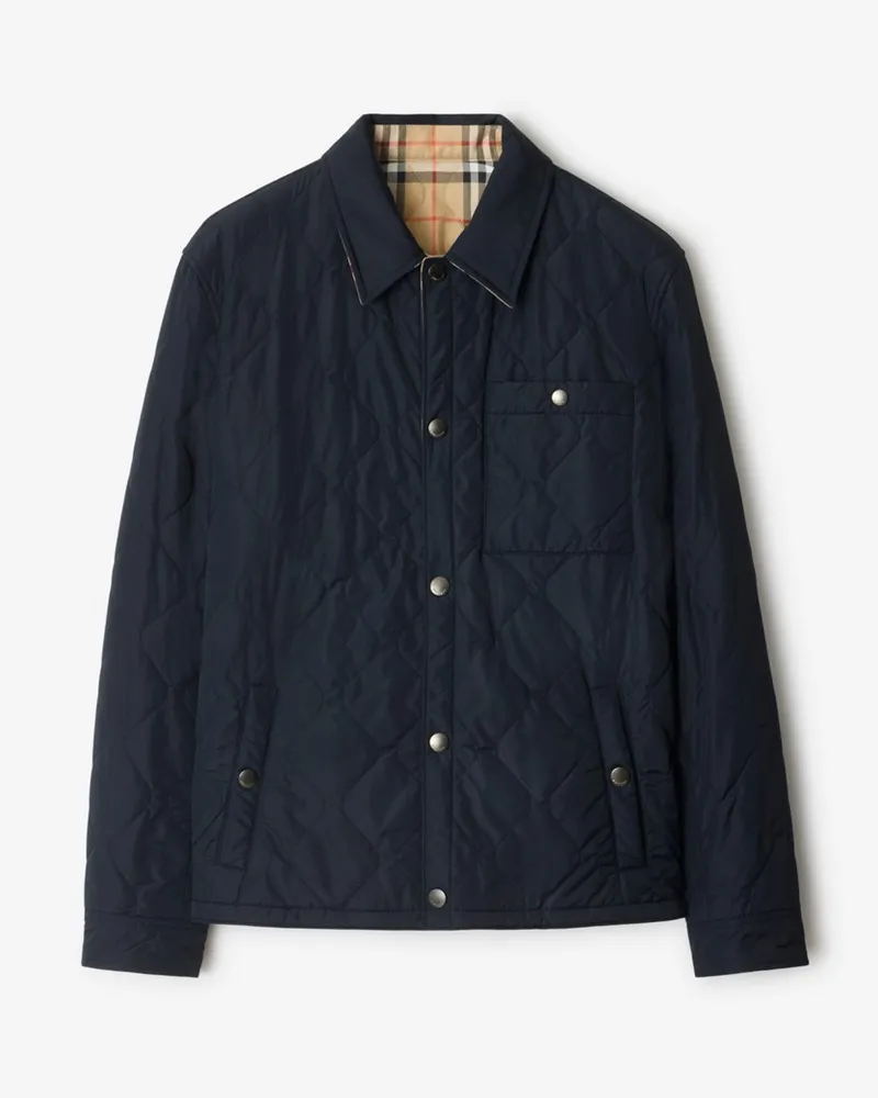 Burberry Wendbare Stepp-Hemdjacke aus Nylon Marineblau