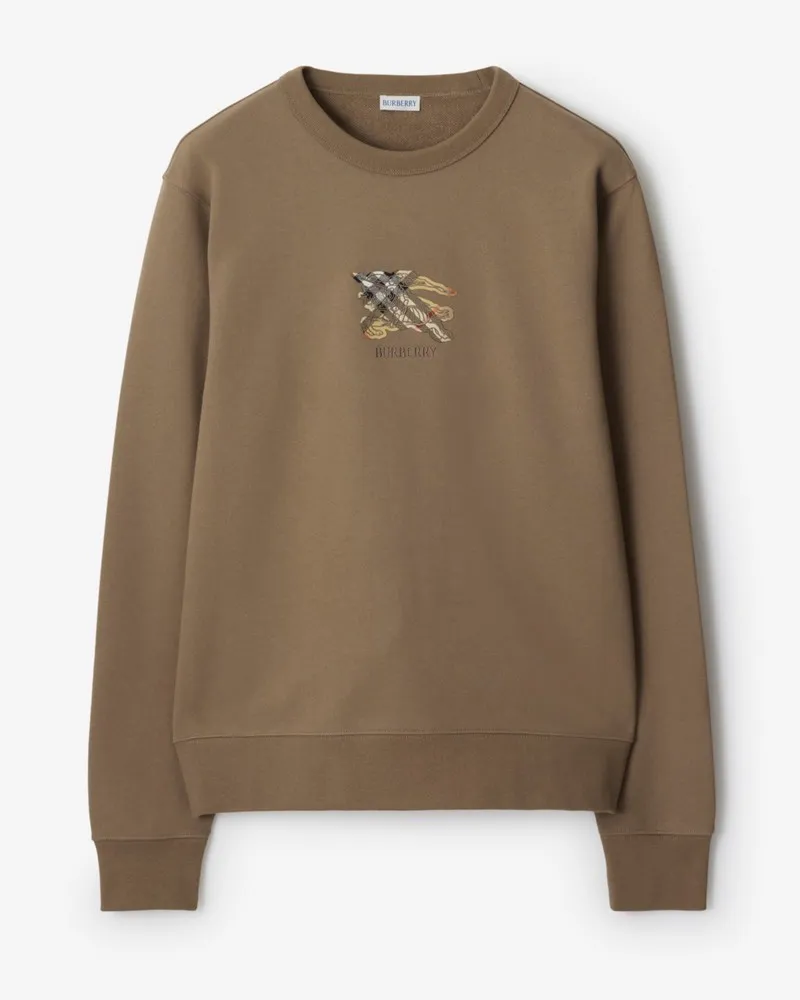 Burberry Baumwollsweatshirt mit EKD-Motiv in Check Clay-braun