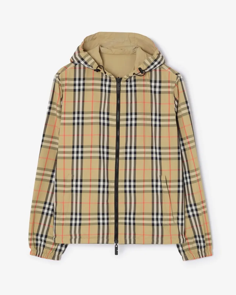 Burberry Wendbare Kapuzenjacke „Newport“ in Check , Size Sand-beige