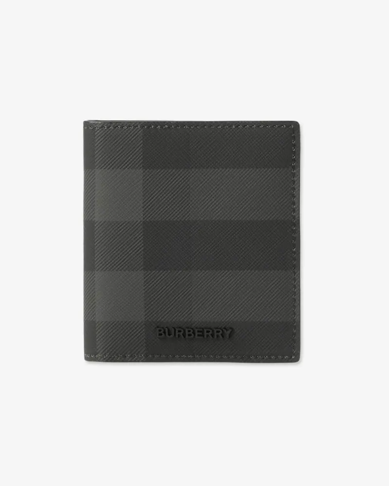 Burberry Faltbares Kartenetui in Check Charcoal-grau