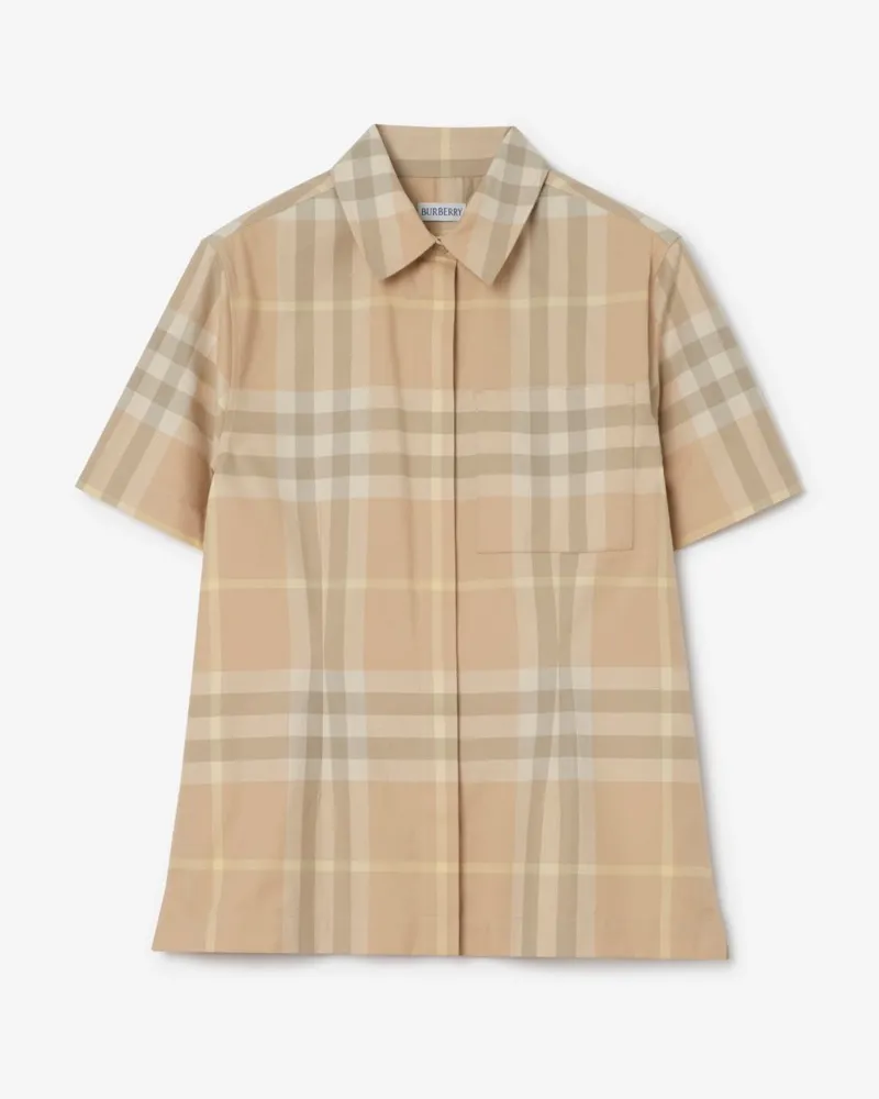 Burberry Hemd aus Baumwolltwill in Check , Size Beige-beige