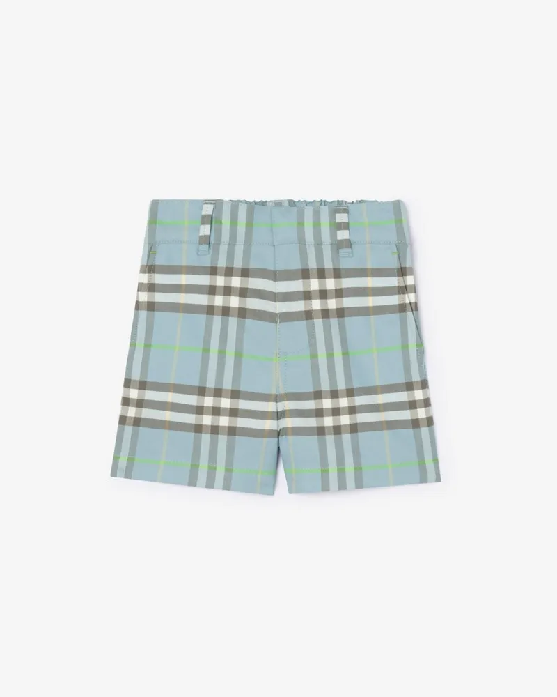 Burberry Baumwollshorts in Check , Size Misty-blau