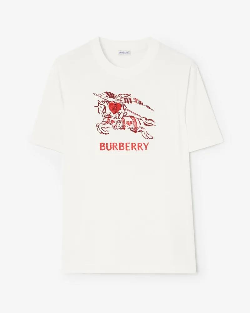 Burberry Baumwoll-T-Shirt mit Herz-Knight Chalk