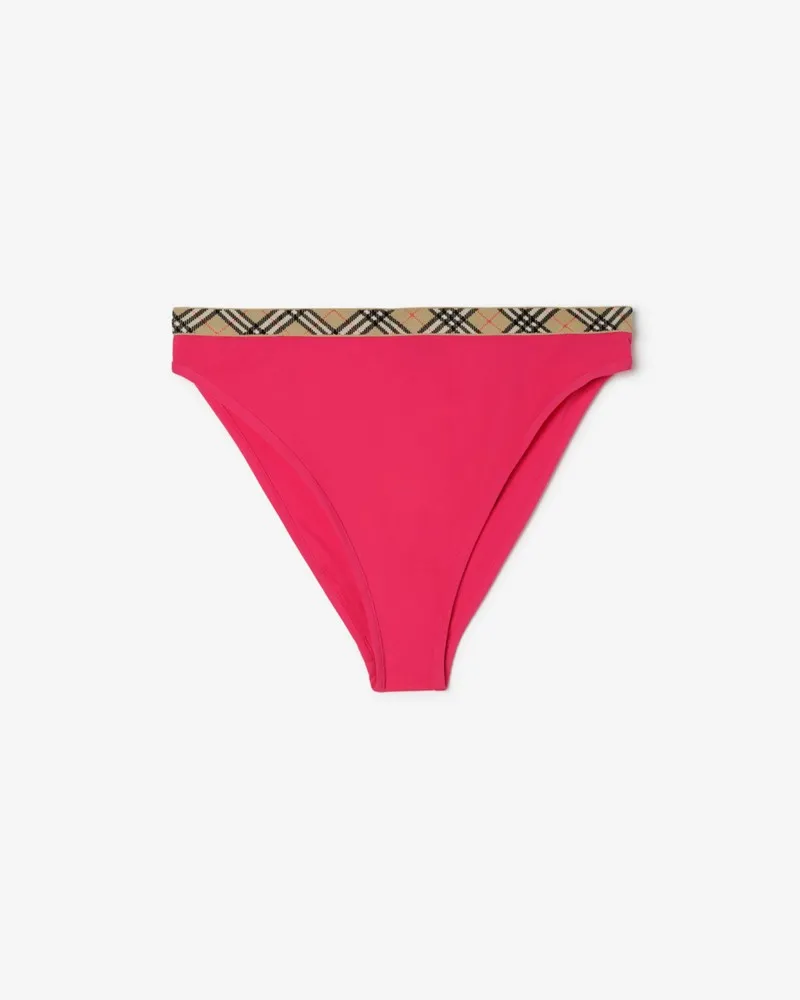 Burberry Bikinihose mit Check-Besatz , Size Jam-rot
