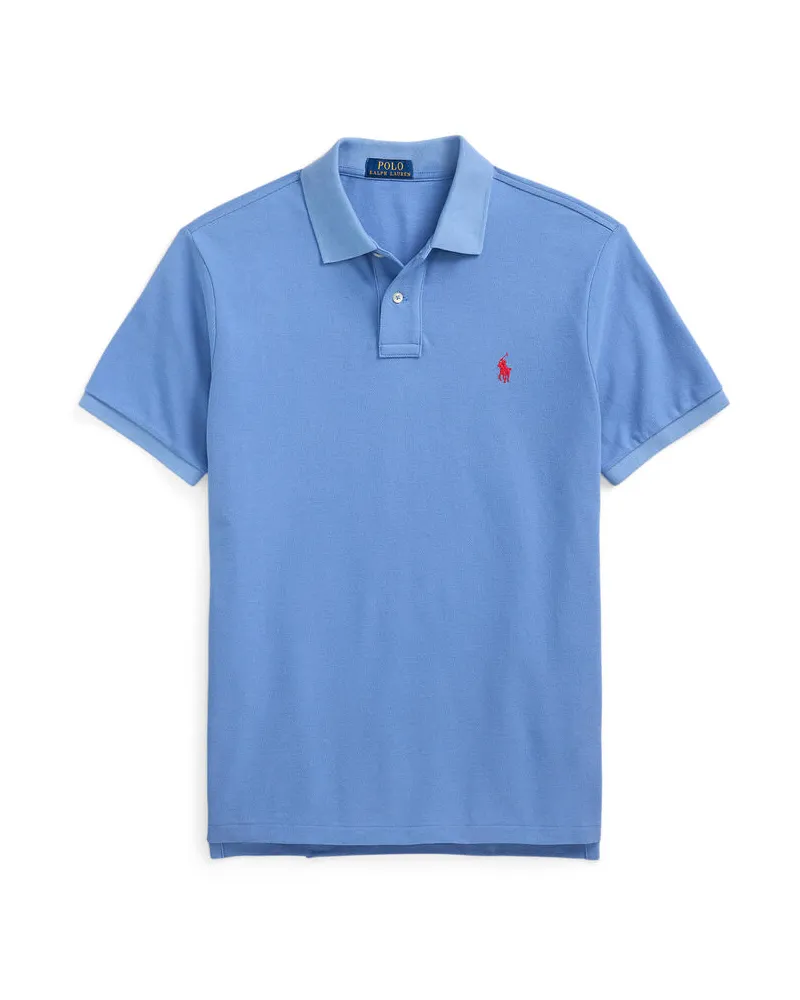 Ralph Lauren Herren Poloshirt Custom Slim Fit Blau