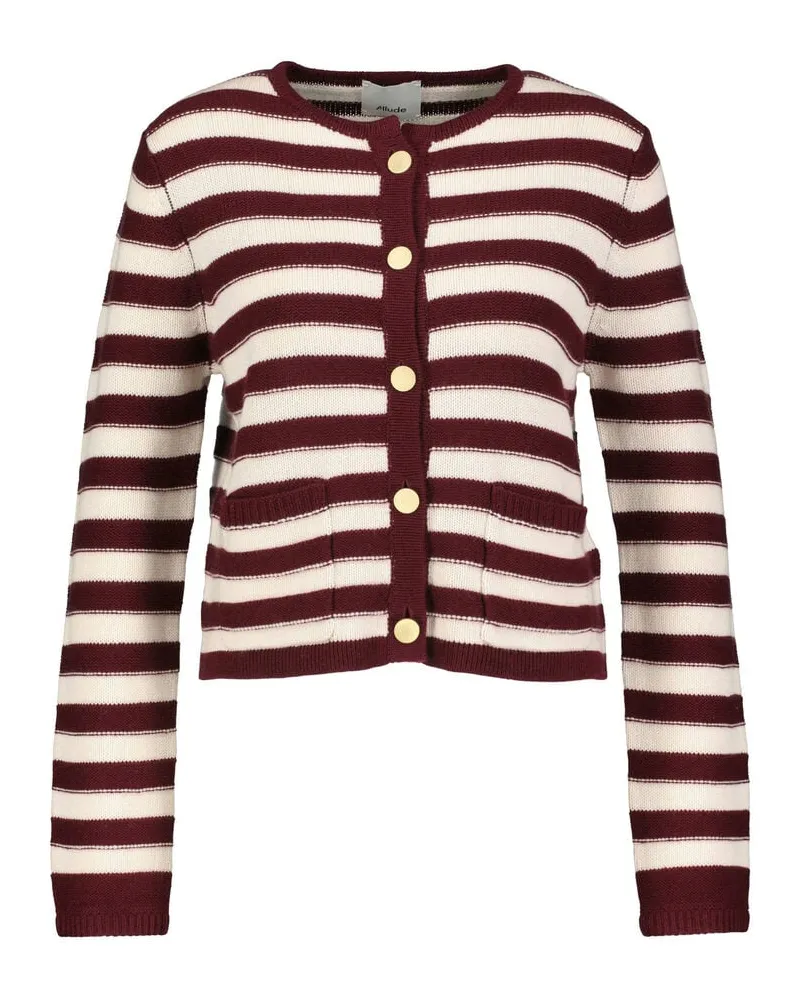 ALLUDE Damen Strickjacke aus Wolle und Kaschmir Bordeaux